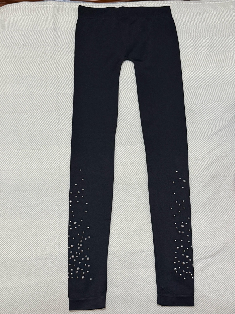 bebe Black Ponte Leggings with Studded on lower legs NWOT